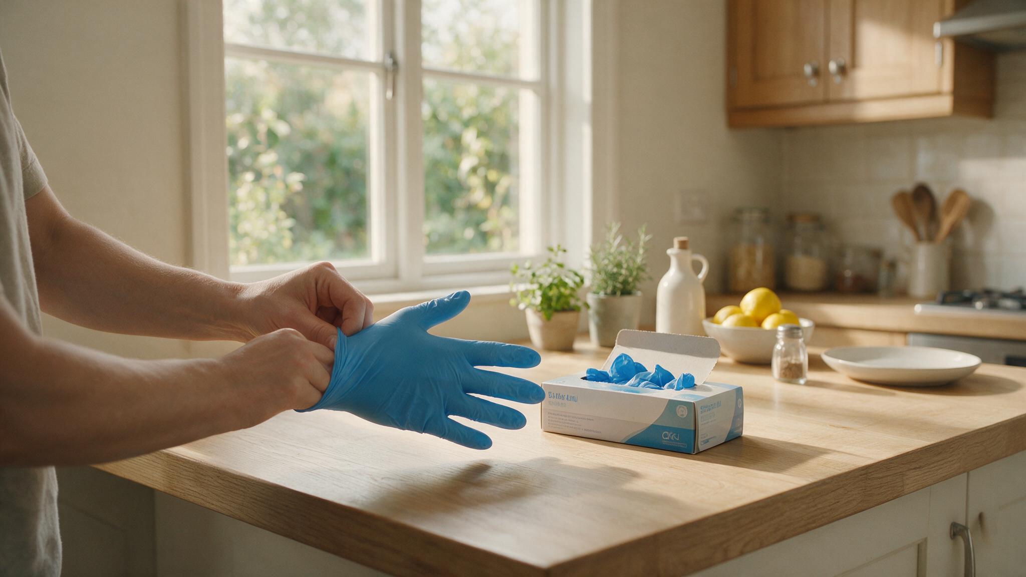 An open box of gloves kept within easy reach at home