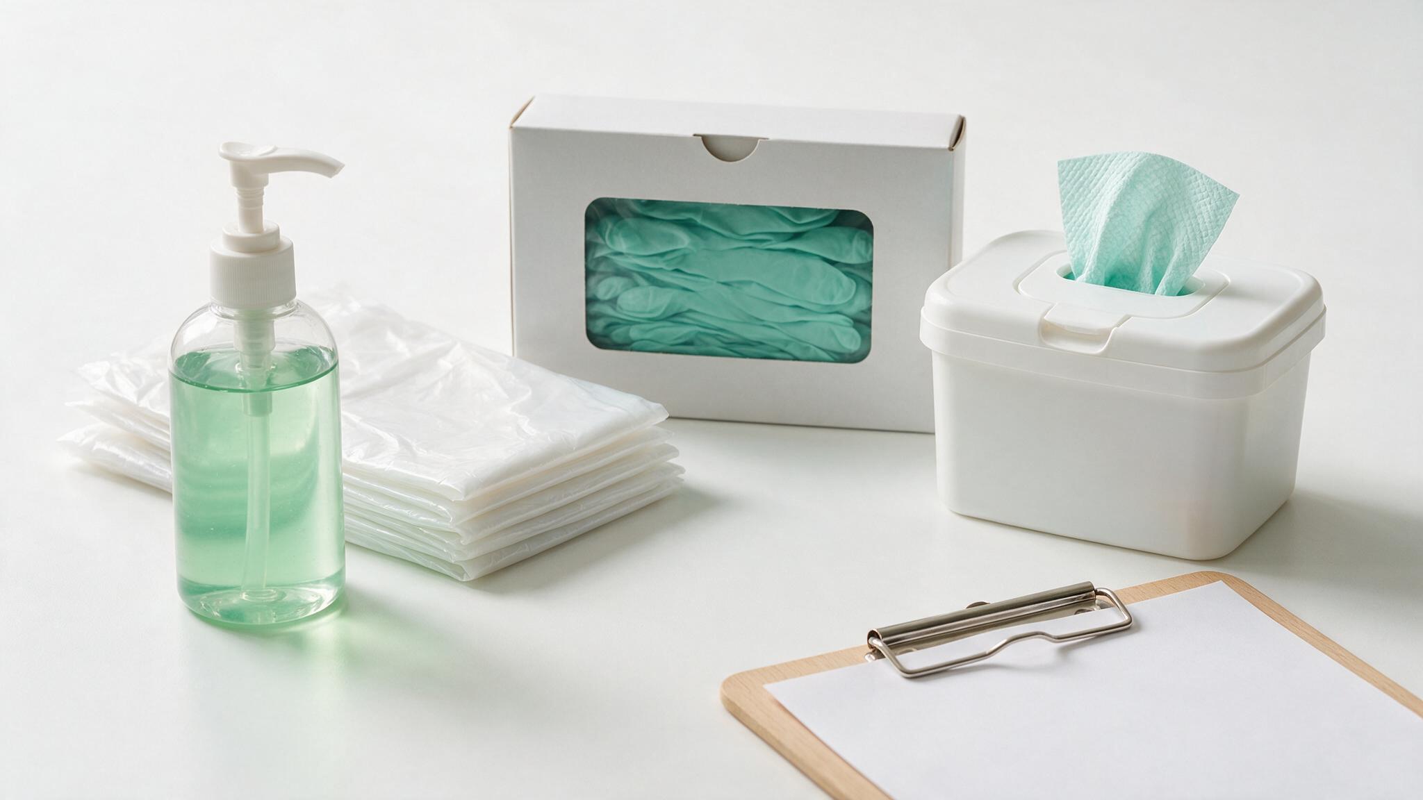 Infection control consumables organised at a care home point of use
