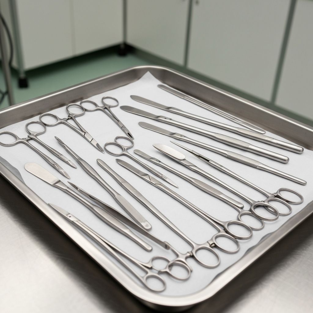 Surgical gloves and instruments